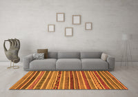 Machine Washable Abstract Orange Modern Rug, wshabs2289org