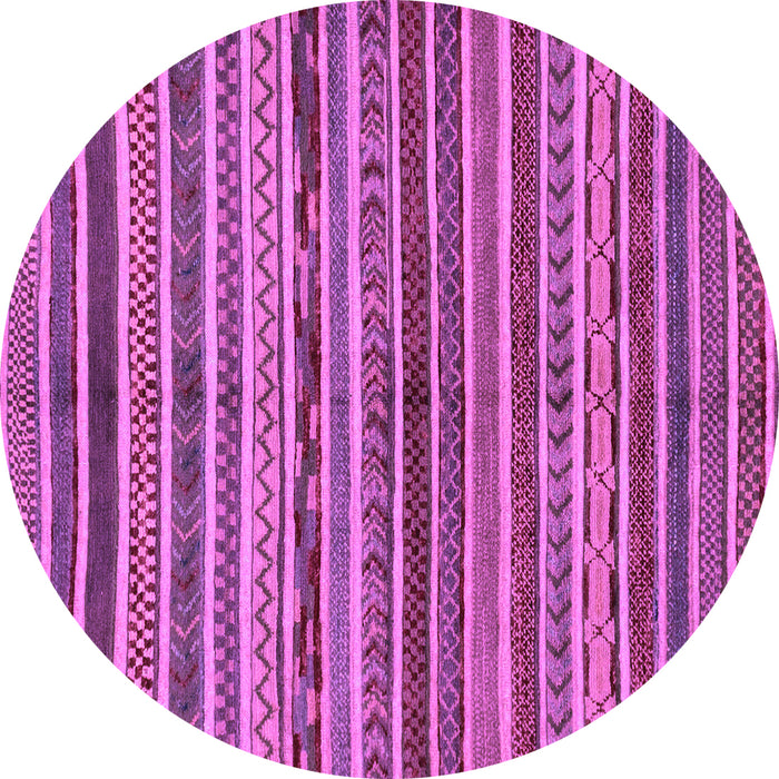 Round Machine Washable Abstract Purple Modern Area Rugs, wshabs2289pur