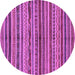 Round Machine Washable Abstract Purple Modern Area Rugs, wshabs2289pur