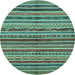 Round Abstract Light Blue Modern Rug, abs2289lblu