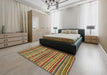 Machine Washable Abstract Gold Rug in a Bedroom, wshabs2289