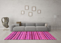 Machine Washable Abstract Pink Modern Rug, wshabs2289pnk