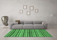 Machine Washable Abstract Emerald Green Modern Rug, wshabs2289emgrn