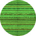 Round Abstract Green Modern Rug, abs2289grn