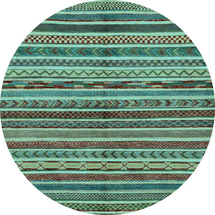 Round Machine Washable Abstract Light Blue Modern Rug, wshabs2289lblu
