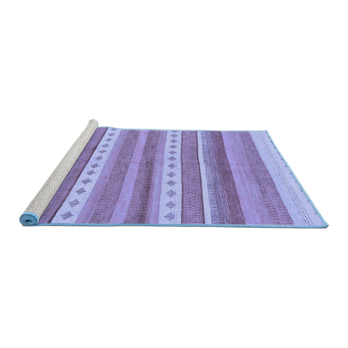 Sideview of Machine Washable Abstract Blue Modern Rug, wshabs228blu