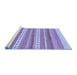 Sideview of Machine Washable Abstract Blue Modern Rug, wshabs228blu