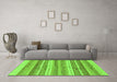 Machine Washable Abstract Green Modern Area Rugs in a Living Room,, wshabs228grn