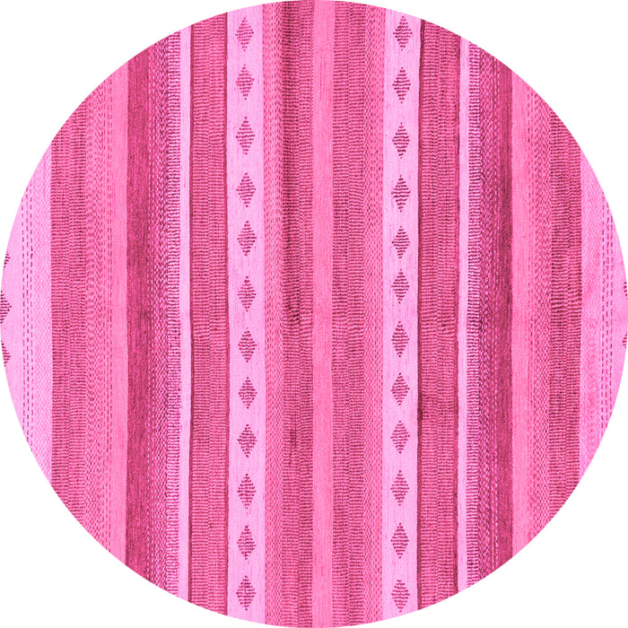 Round Abstract Pink Modern Rug, abs228pnk