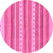 Round Abstract Pink Modern Rug, abs228pnk