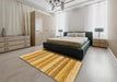 Abstract Orange Modern Rug in a Bedroom, abs228