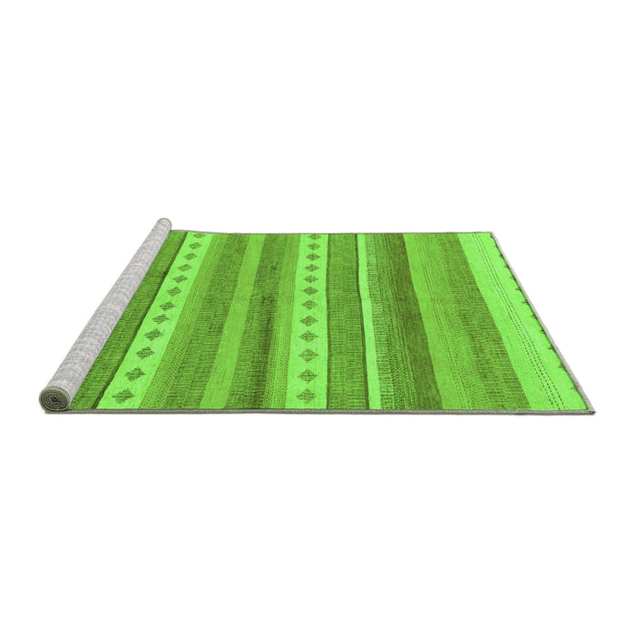 Sideview of Machine Washable Abstract Green Modern Area Rugs, wshabs228grn