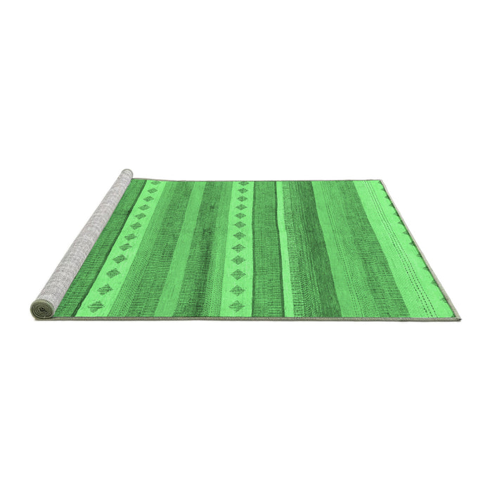 Sideview of Machine Washable Abstract Emerald Green Modern Area Rugs, wshabs228emgrn