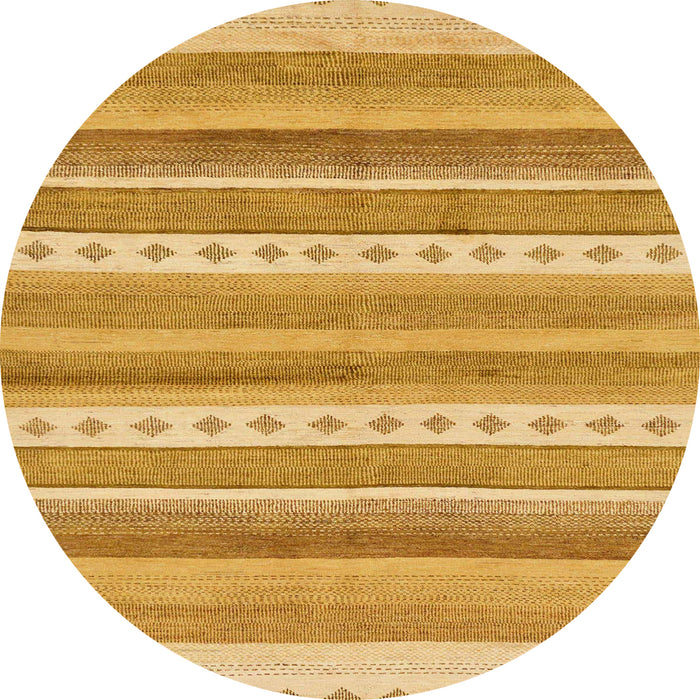 Round Machine Washable Abstract Orange Rug, wshabs228