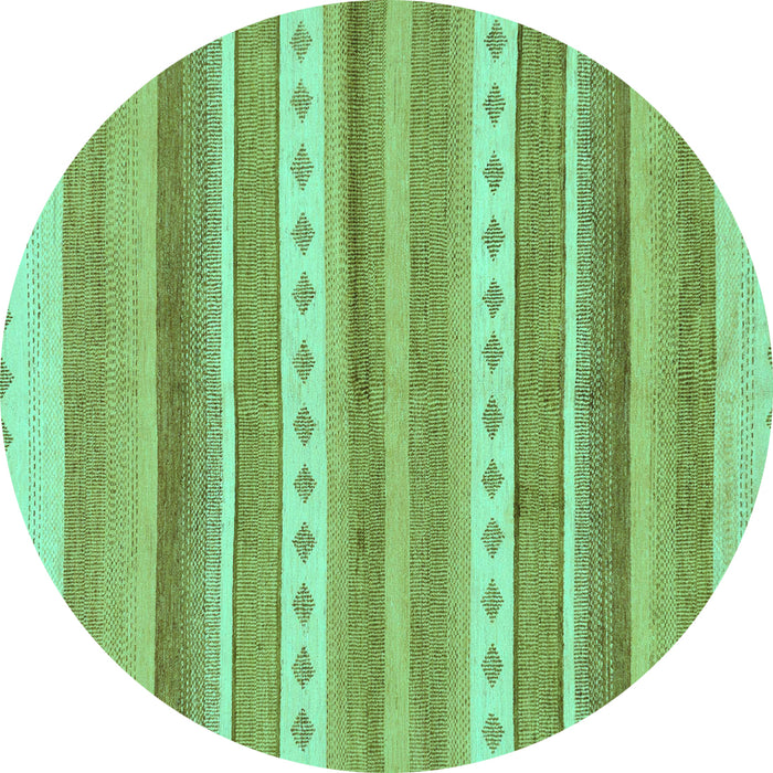 Round Machine Washable Abstract Turquoise Modern Area Rugs, wshabs228turq