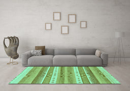 Machine Washable Abstract Turquoise Modern Area Rugs in a Living Room,, wshabs228turq