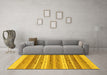 Machine Washable Abstract Yellow Modern Rug in a Living Room, wshabs228yw