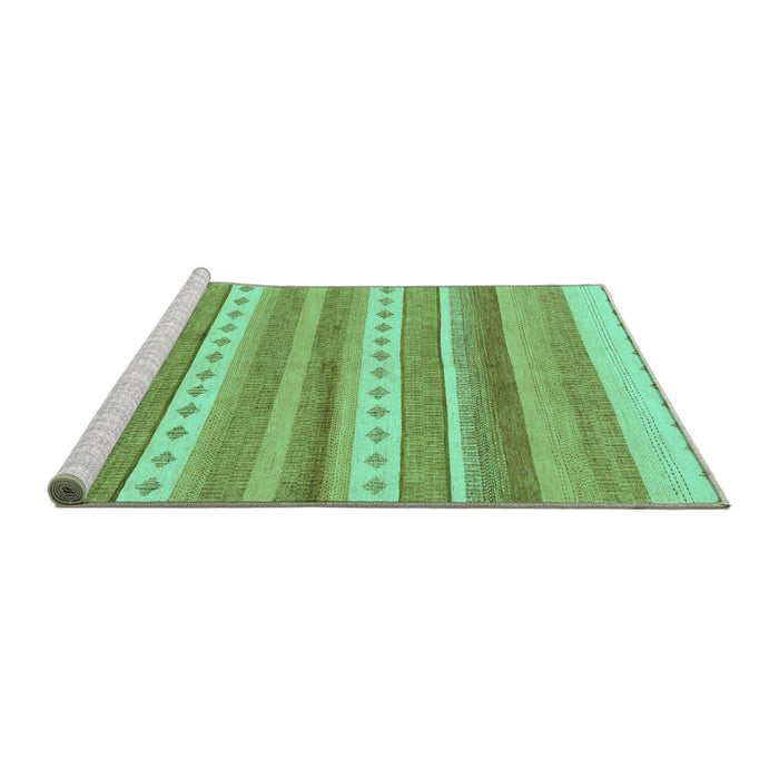 Sideview of Machine Washable Abstract Turquoise Modern Area Rugs, wshabs228turq