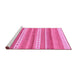 Sideview of Machine Washable Abstract Pink Modern Rug, wshabs228pnk