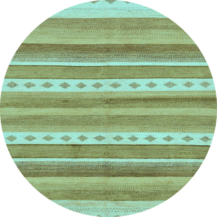 Round Abstract Light Blue Modern Rug, abs228lblu