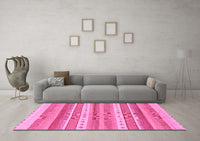 Machine Washable Abstract Pink Modern Rug, wshabs228pnk