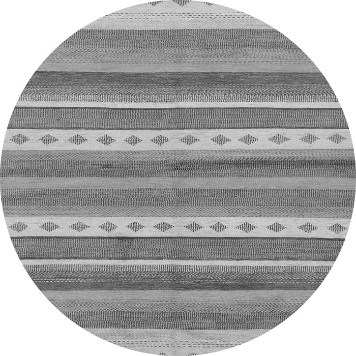 Round Machine Washable Abstract Gray Modern Rug, wshabs228gry