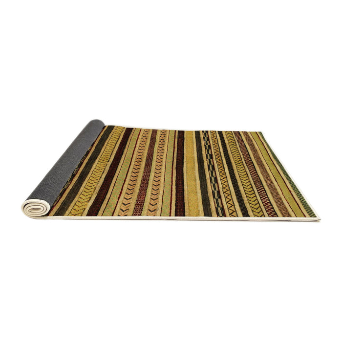 Sideview of Abstract Yellow Modern Rug, abs2290