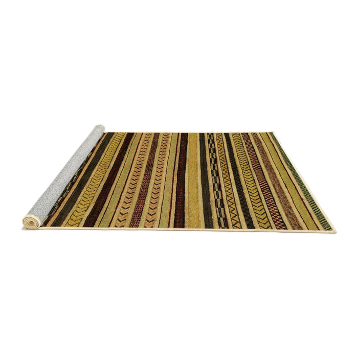 Sideview of Machine Washable Abstract Yellow Rug, wshabs2290