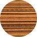 Round Abstract Orange Modern Rug, abs2290org