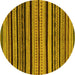 Round Machine Washable Abstract Yellow Modern Rug, wshabs2290yw