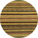 Round Abstract Yellow Modern Rug, abs2290