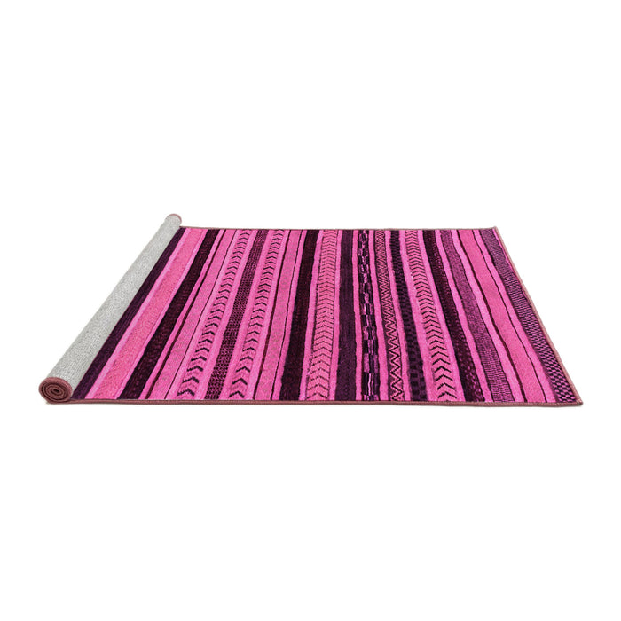 Sideview of Machine Washable Abstract Pink Modern Rug, wshabs2290pnk