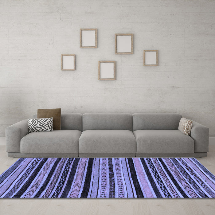 Machine Washable Abstract Blue Modern Rug in a Living Room, wshabs2290blu
