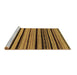 Sideview of Machine Washable Abstract Brown Modern Rug, wshabs2290brn