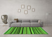 Machine Washable Abstract Green Modern Area Rugs in a Living Room,, wshabs2290grn