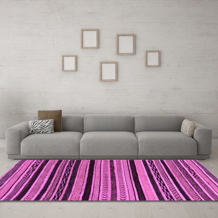 Machine Washable Abstract Purple Modern Area Rugs in a Living Room, wshabs2290pur
