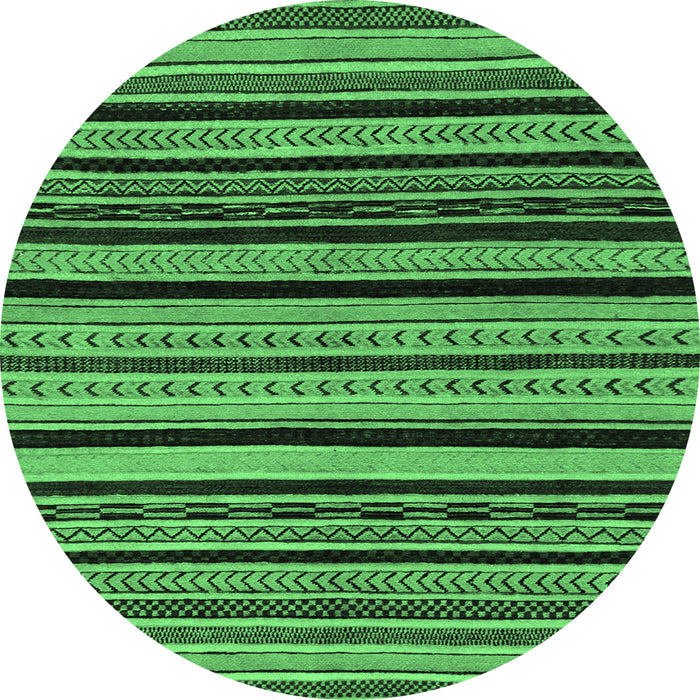 Round Abstract Emerald Green Modern Rug, abs2290emgrn
