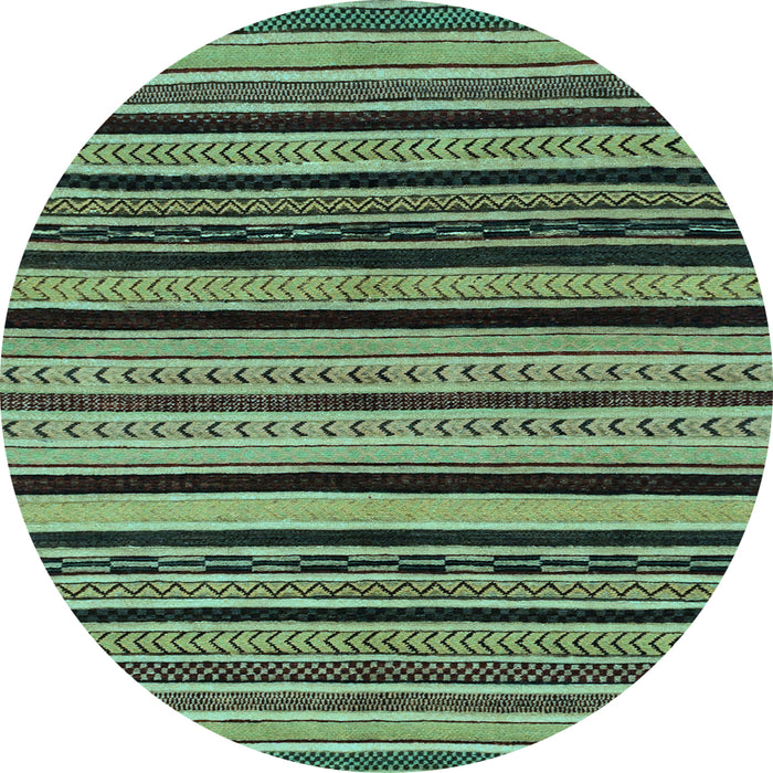 Round Abstract Light Blue Modern Rug, abs2290lblu