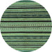 Round Abstract Light Blue Modern Rug, abs2290lblu