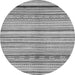 Round Machine Washable Abstract Gray Modern Rug, wshabs2291gry