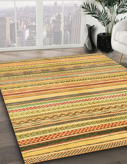 Abstract Sedona Brown Modern Rug in Family Room, abs2291