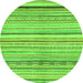 Round Machine Washable Abstract Green Modern Area Rugs, wshabs2291grn