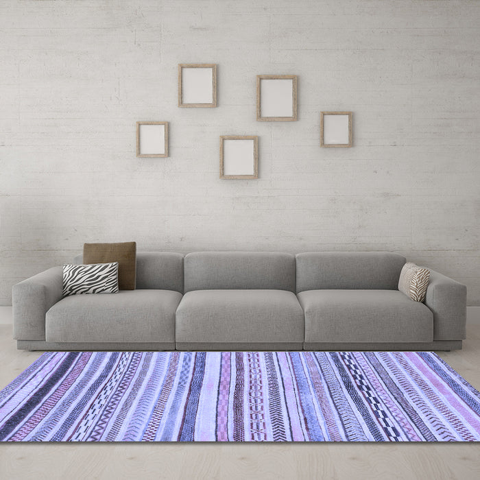 Machine Washable Abstract Blue Modern Rug in a Living Room, wshabs2291blu