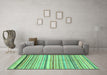 Machine Washable Abstract Turquoise Modern Area Rugs in a Living Room,, wshabs2291turq