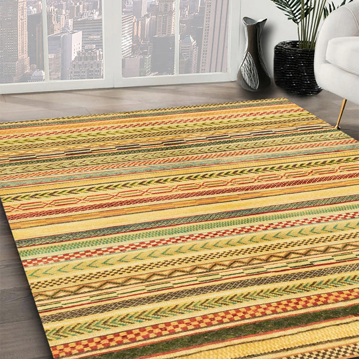 Abstract Sedona Brown Modern Rug in Family Room, abs2291
