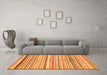 Machine Washable Abstract Orange Modern Area Rugs in a Living Room, wshabs2291org