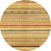 Round Abstract Sedona Brown Modern Rug, abs2291