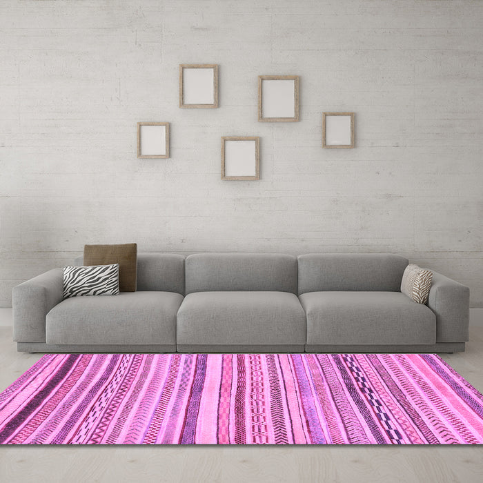 Machine Washable Abstract Purple Modern Area Rugs in a Living Room, wshabs2291pur