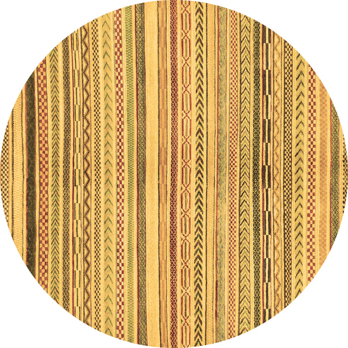 Round Abstract Brown Modern Rug, abs2291brn