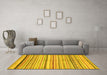 Machine Washable Abstract Yellow Modern Rug in a Living Room, wshabs2291yw